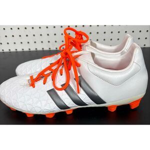Adidas B24416 Ace 15.4 FxG Women's Soccer Cleats White Silver Orange US size 10